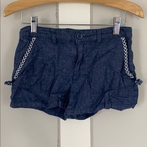 Blue Linen Shorts